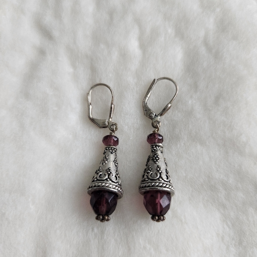 BALI SILVER AMETHYST EARRINGS